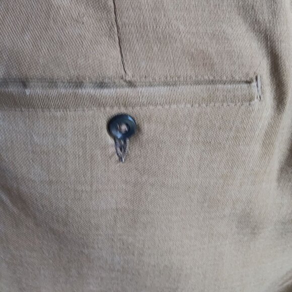 34x27 Men's Vintage Trousers 1960's Haggar Snug-Duds Khaki Flat-Front Mod Pants - Picture 6 of 8